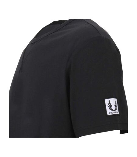 Mens Logo Crew Neck Regular Short-sleeved T-shirt Black Firetrap