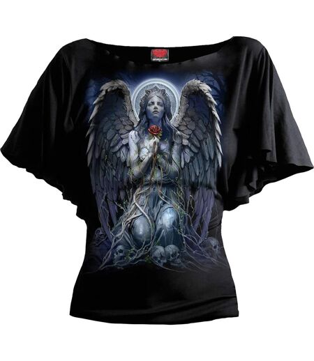 T-shirt grieving angel femme noir Spiral Direct