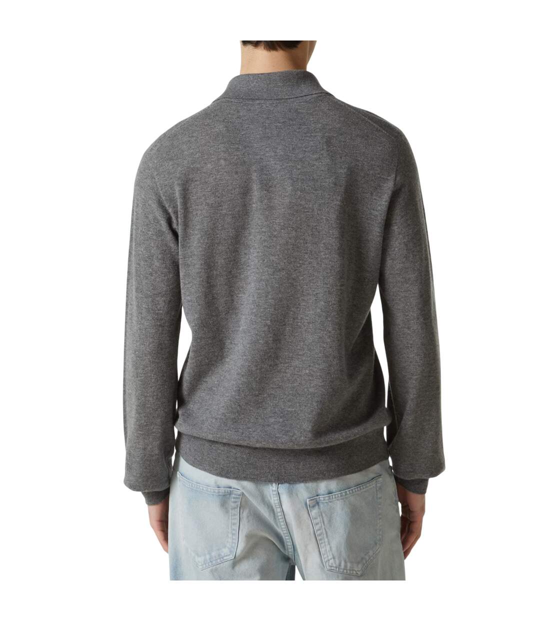 Mens Long-sleeved Polo Shirt Charcoal Capo-3