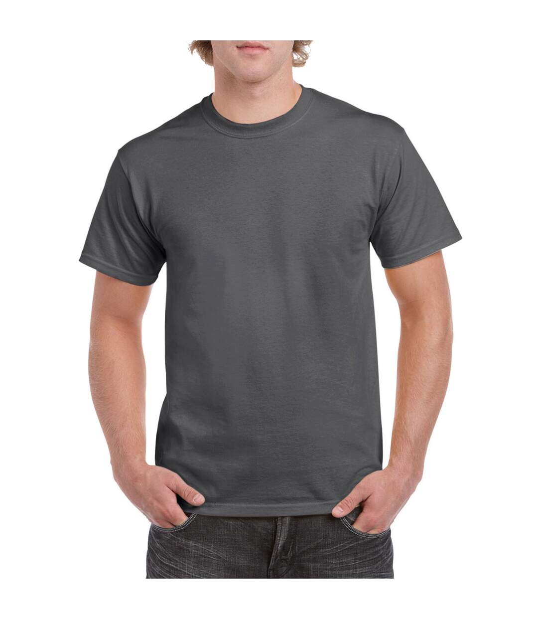 T-shirt Adulte Gris Foncé Chiné Gildan-1
