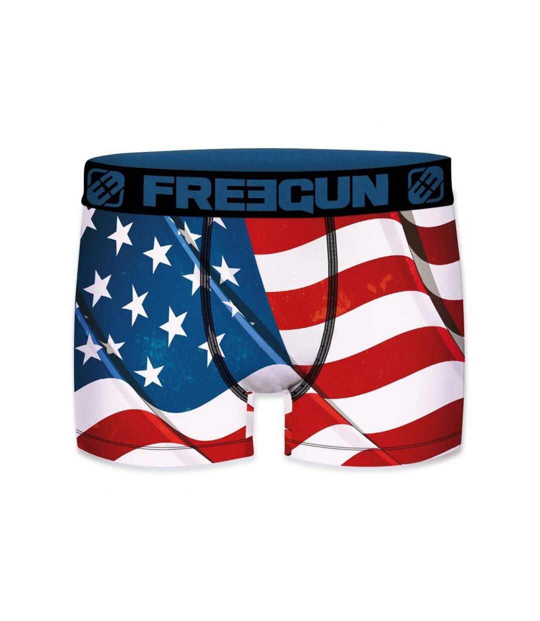 FREEGUN Boxer Homme Microfibre FLAG Bleu Rouge-1