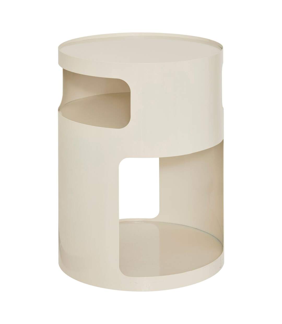 Table à café 2 niches en métal ASHDAL - Beige-1