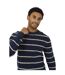 Sweat Manches Longues Motif/style Rayé Homme Bleu Marine Écru Brave Soul-4
