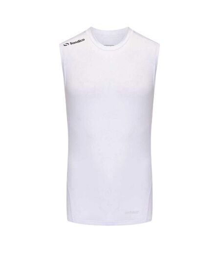 Mens Performance Sleeveless Base Layer Top White Sondico
