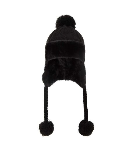 Womens/ladies sierra knitted thermal bomber hat black Mountain Warehouse