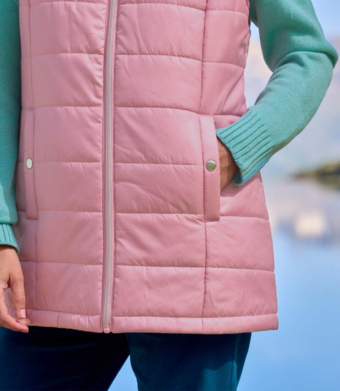 Gilet matelassé déperlant femme - rose