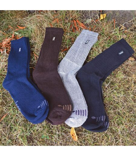 3 Pack Mens Vintage Cotton Cushioned Socks for Hiking Boots