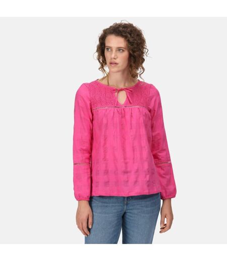 Regatta Womens/Ladies Calluna Long-Sleeved Blouse (Pink Fushion) - UTRG7469