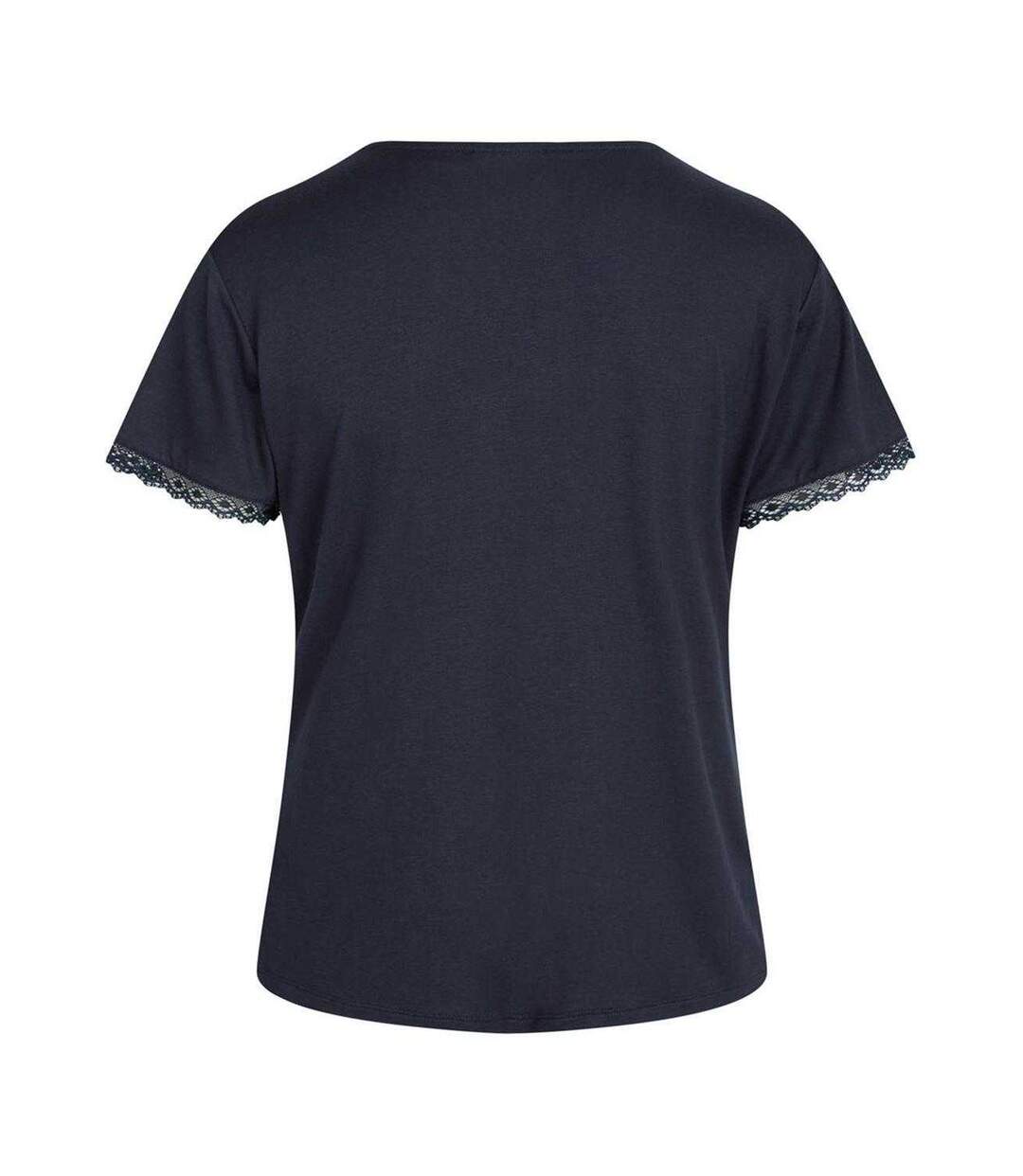 Haut De Pyjama Motif/style Bord À Dentelle Femme Bleu Sombre CCDK Copenhagen-3