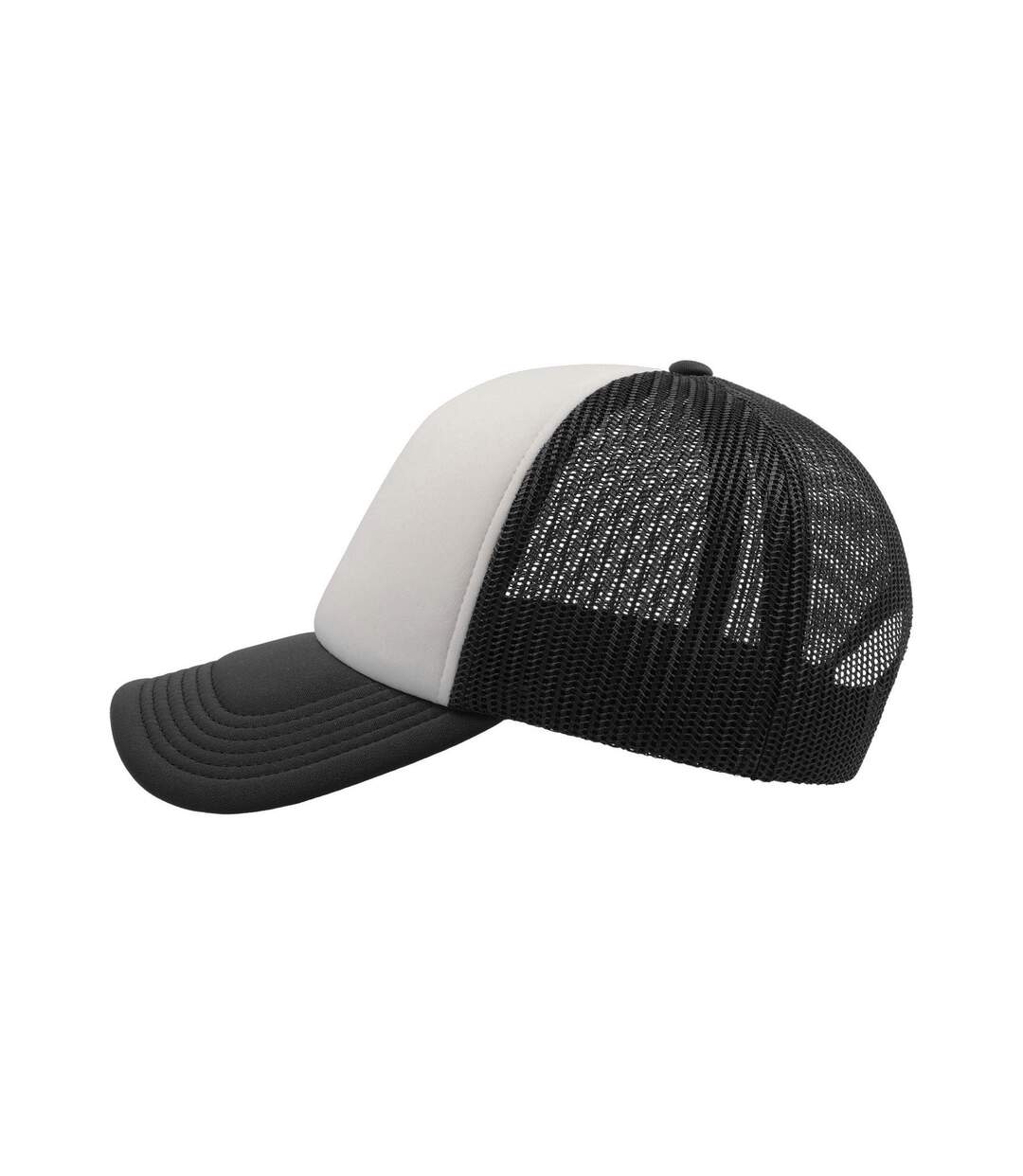 Casquette Style Trucker Rapper Mixte Noir Blanc Atlantis-3