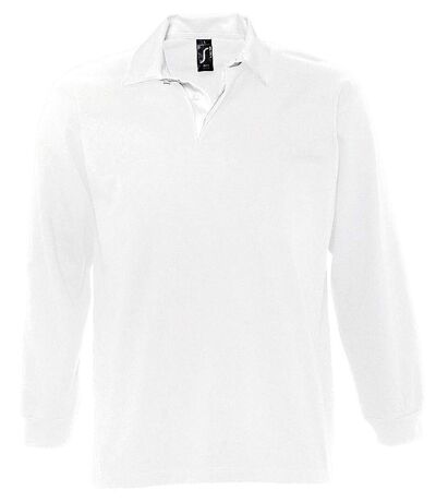 Polo rugby manches longues HOMME - 11313 - blanc