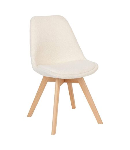 Lot de 4 chaises design scandinave en bouclette - Blanc