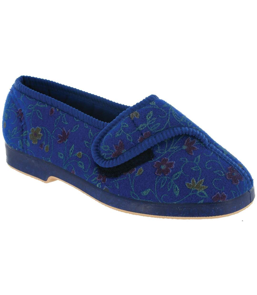 Wilma chaussons pied large femme bleu GBS