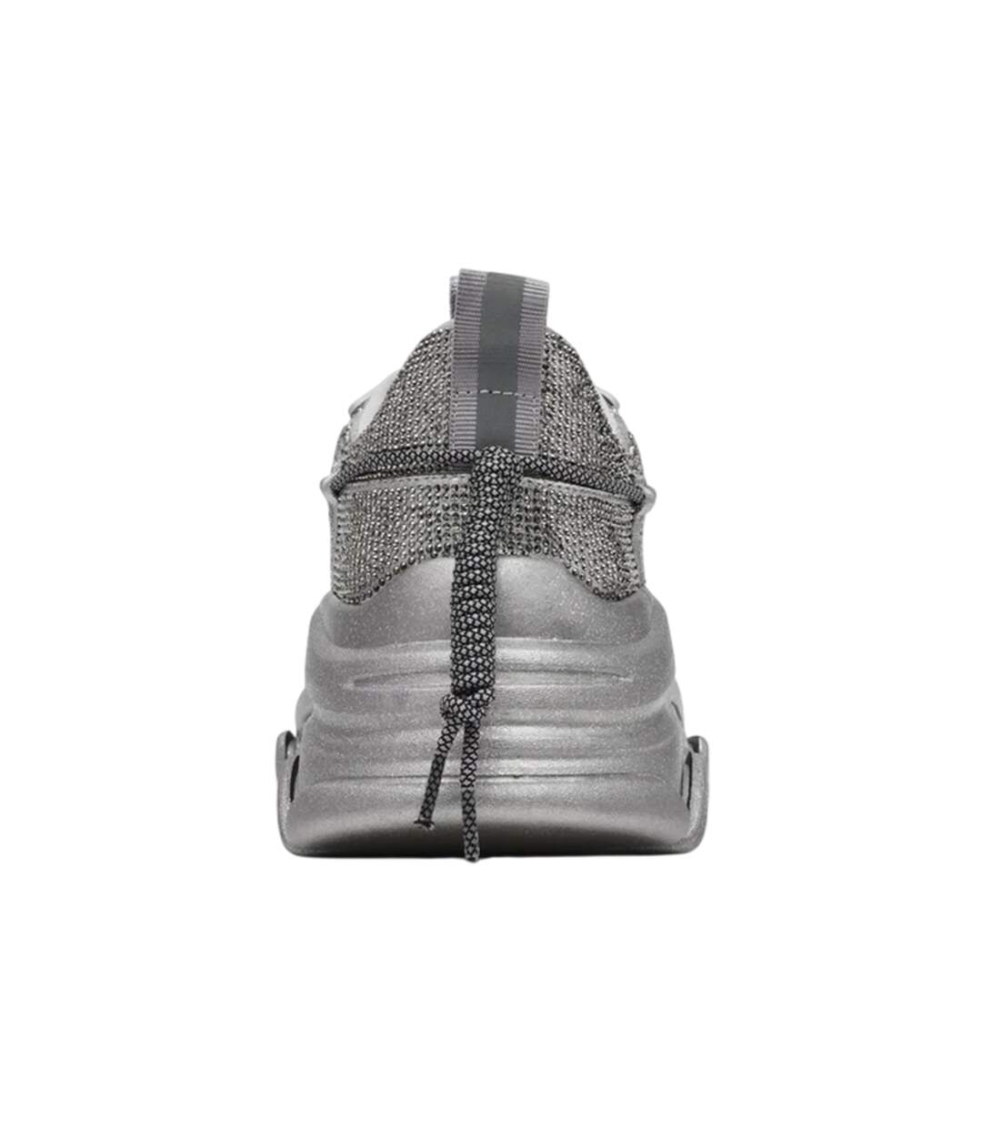 Womens/ladies Vault 2r Glitter Platform Trainers Silver Steve Madden-2