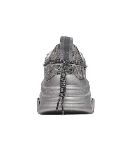 Womens/ladies Vault 2r Glitter Platform Trainers Silver Steve Madden
