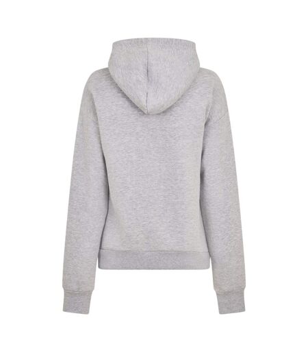 Womens/ladies Logo Marl Classic Drawstring Hoodie Grey Marl USA Pro