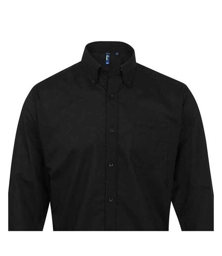 Mens Signature Oxford Long-sleeved Shirt Black Premier