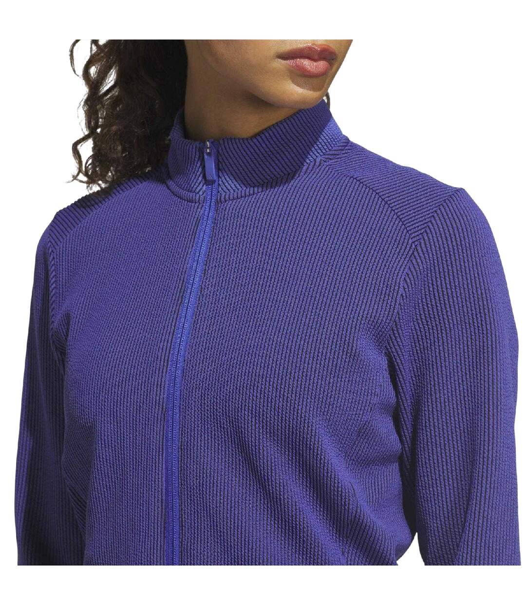 Womens/ladies Textured Jacket Indigo Adidas-4