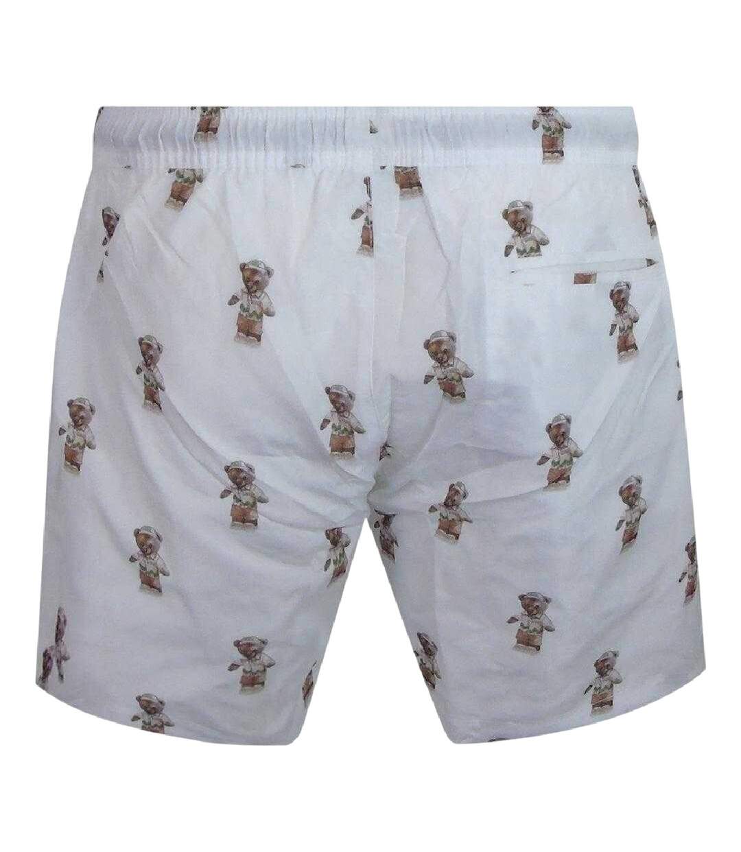 Short De Bain Motif/style Ours En Peluche Homme Blanc Philipp Plein-2