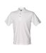 Henbury Mens Classic Cotton Pique Heavy Polo Shirt (White)