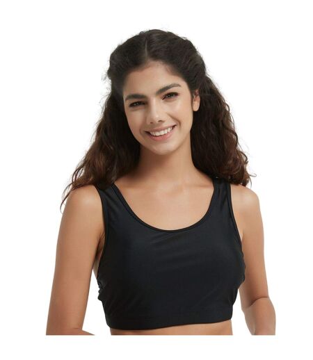 Womens/ladies Crop Bikini Top Black Be You