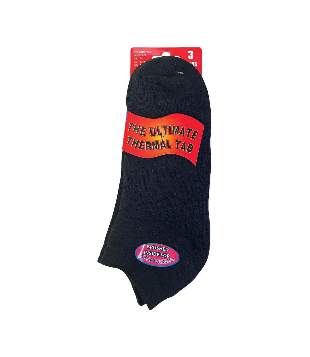3 Pairs Ladies Cushioned Low Cut Thermal Trainer Socks-2