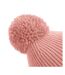 Bonnet À Pompon Unisexe Rose Beechfield-3