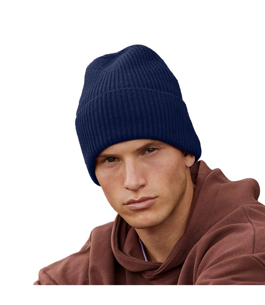 Bonnet adulte bleu marine Beechfield-3