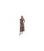 Robe À Smocks Manches Bouffantes Motif/style Imprimé Léopard Femme Marron AX Paris-1