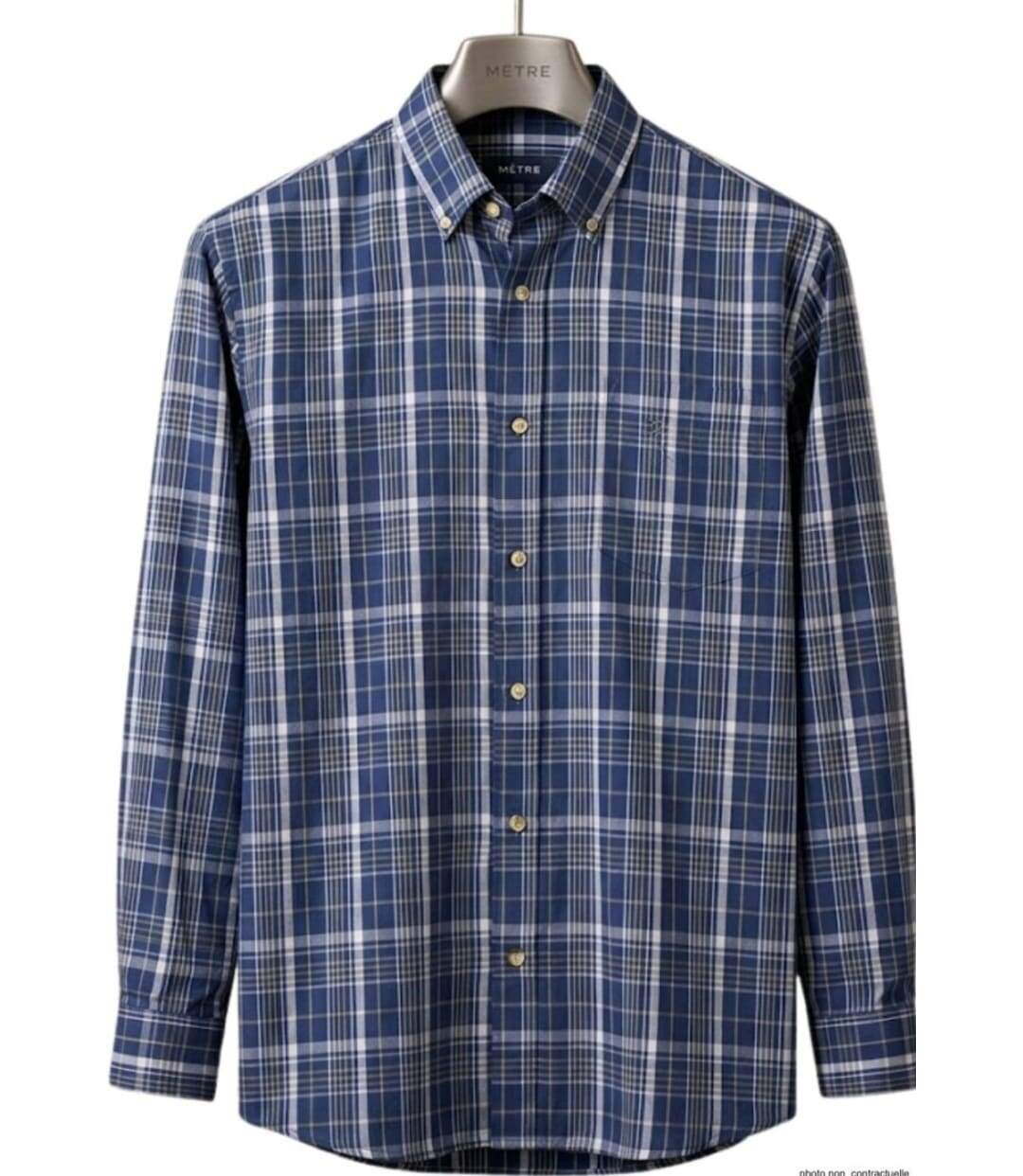SEDETEX M031 - Chemise à carreaux manches longues pour homme avec coupe confort et repassage facile-2