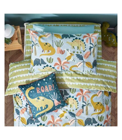 Dinos scandi duvet cover set blue/green Little Furn