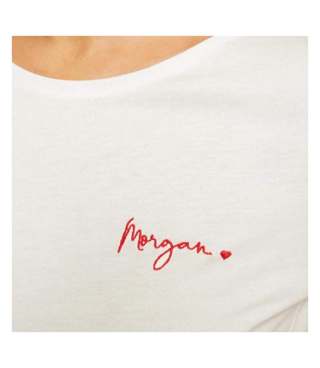 T-shirt Blanc Femme Morgan Tcoeur - L