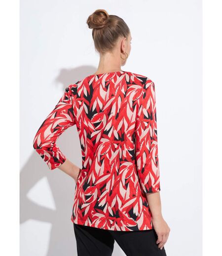 T-shirt long évasé manches 3/4 col rond