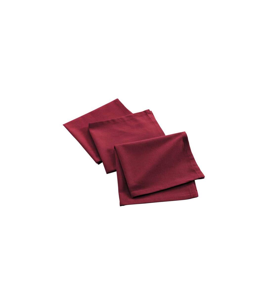 Lot de 3 Serviettes de Table Mistral 40x40cm Bordeaux-1