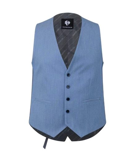 Mens Slim Waistcoat Light Blue Twisted Tailor