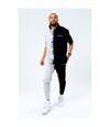 Hype Mens Splice Tie Dye Oversized T-Shirt (Black/Light Grey)