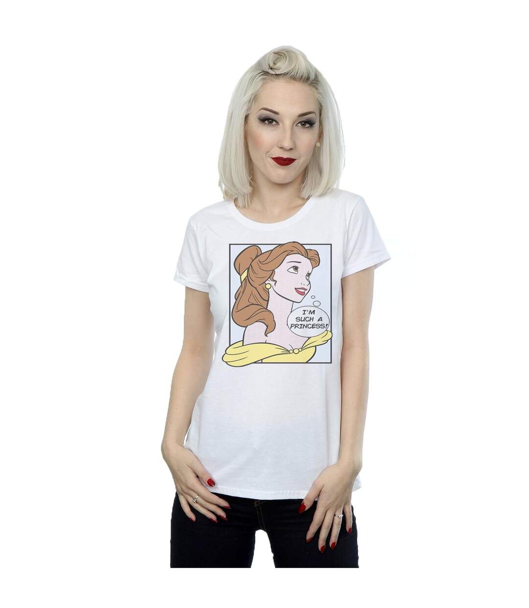 Disney Princess - T-shirt BELLE POP ART - Femme (Blanc) - UTBI36795-2