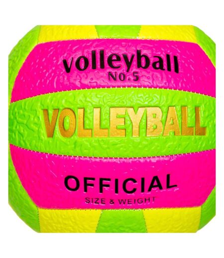 Ballon volleyball rose fluo/vert/fluo sport zone