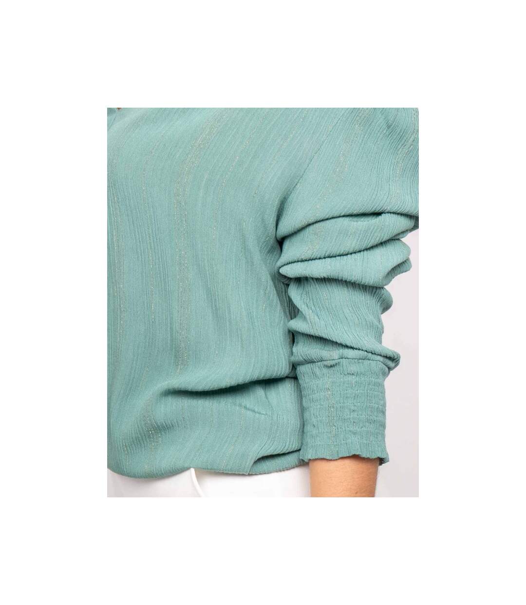 Blouse col v lurex OZAME - Dona X Lisa-3