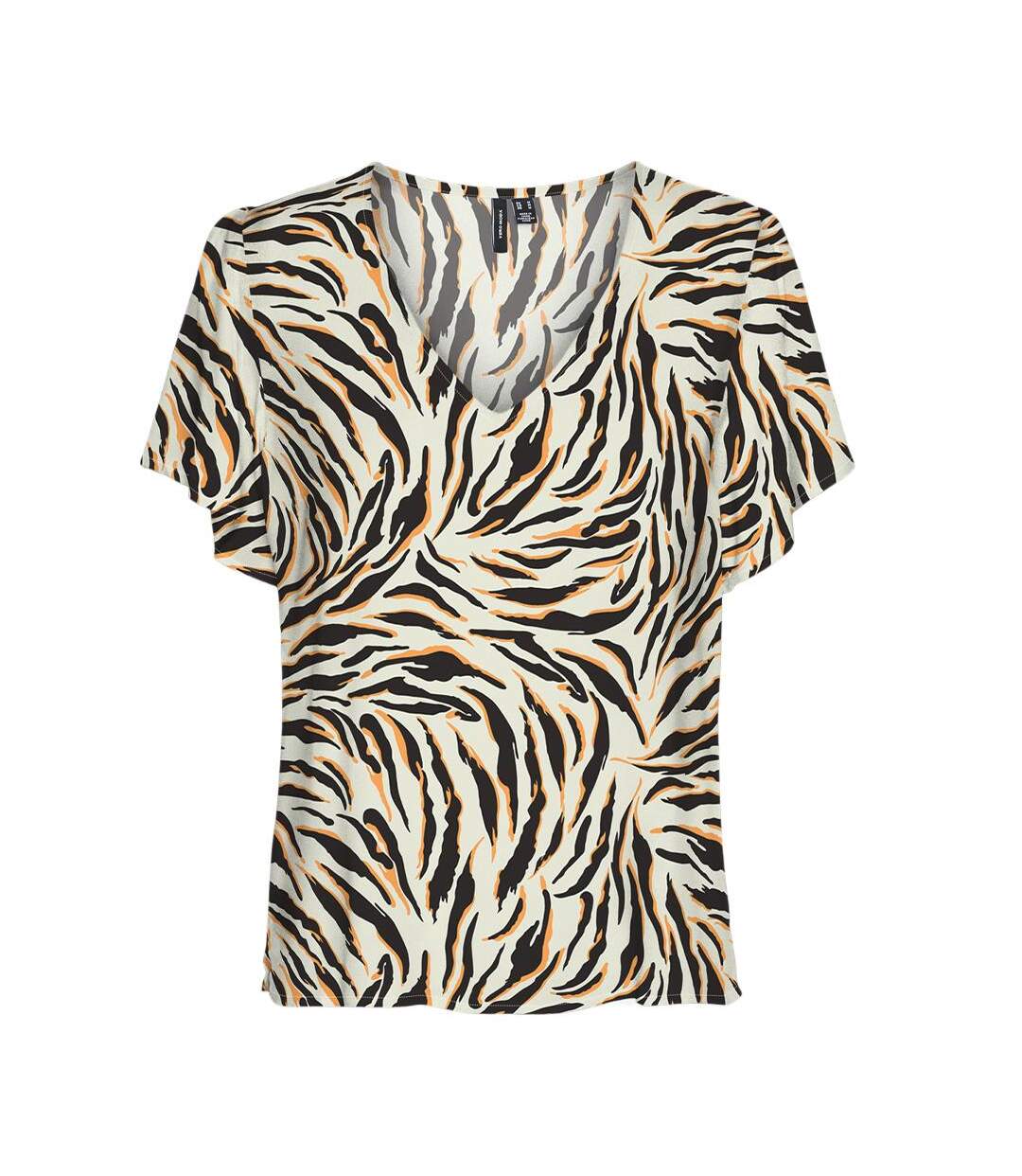 T-Shirt blanc/noir femme vero moda easy joy-1