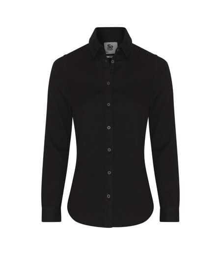 AWDis So Denim Womens/Ladies Lucy Denim Shirt (Black)