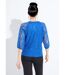 T-shirt dentelle col rond manches 3/4 raglan-2