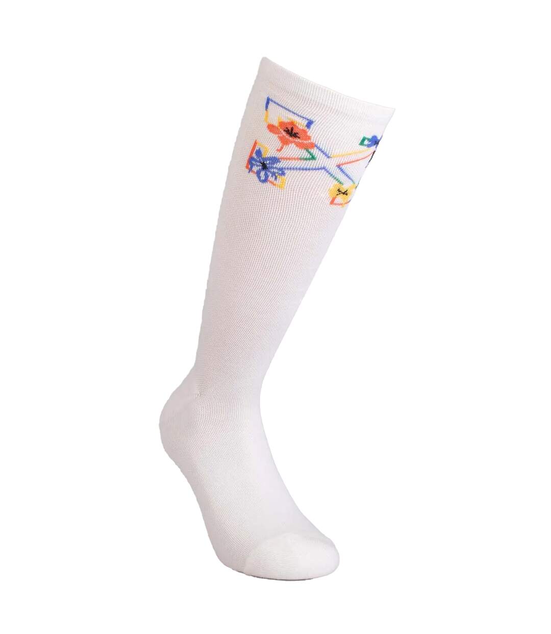 Unisex Adult Floral Arrow Long Socks Sand Off White-1
