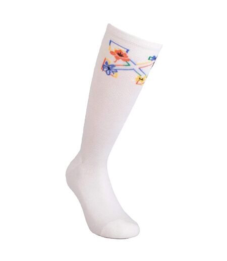 Unisex Adult Floral Arrow Long Socks Sand Off White
