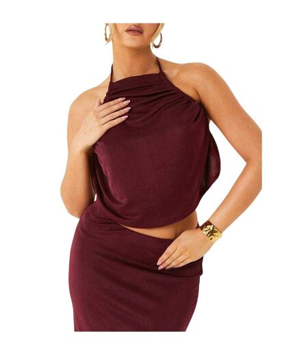Jupe Longue Motif/style Colonne Femme Bordeaux Missy Empire