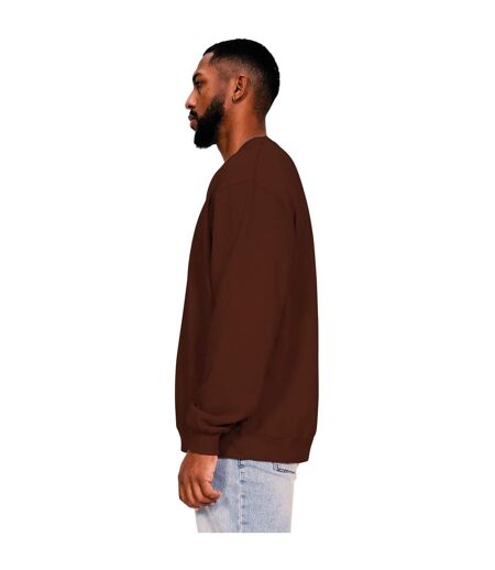 Casual Classics Mens Ringspun Cotton Oversized Sweatshirt (Chocolate) - UTAB593
