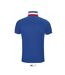 Polo homme couleurs drapeaux - 00576 - bleu roi col bleu blanc rouge