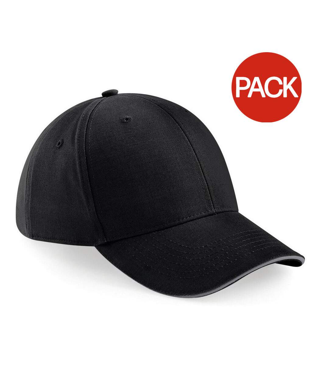 Lot De 2  Casquettes Adulte Noir Graphite Beechfield-1