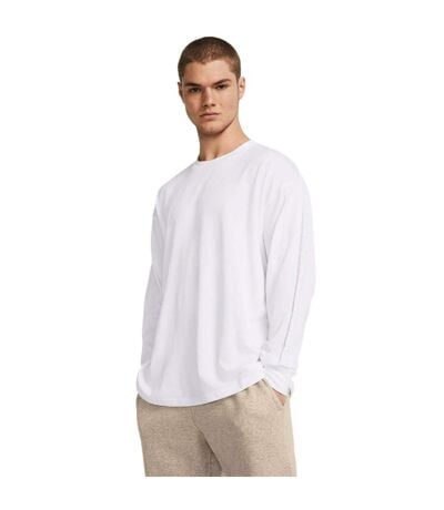 T-shirt Manches Longues Motif/style Logo Tonal Homme Blanc Under Armour