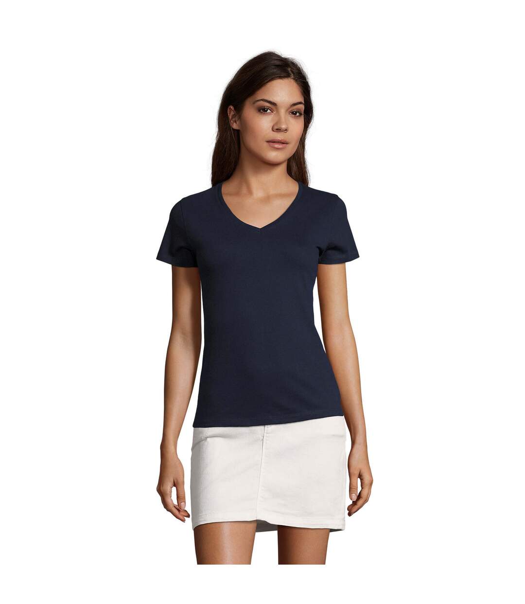 T-shirt imperial femme bleu marine SOLS-1